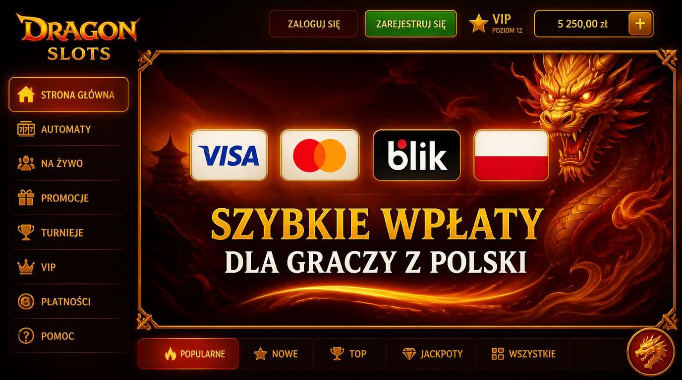 Logotypy metod płatności i ikony banków wraz z elementami interfejsu kasyna
